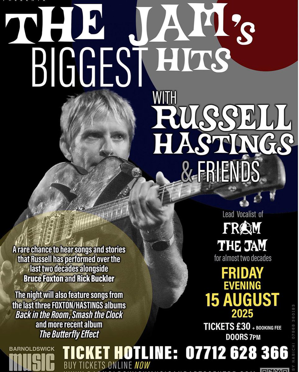 FromtheJam1's tweet image. ***LOW TICKET WARNING***
Don’t miss out, last few tickets available for Barnoldswick
@RussellHastings