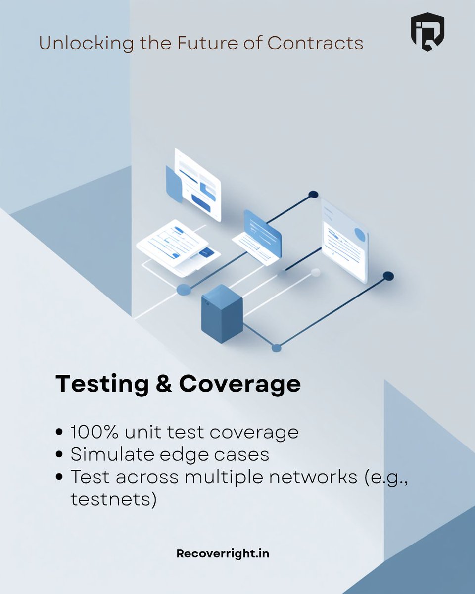 recoverrright's tweet image. Your pre-launch checklist:
✔️ Code quality
✔️ Security tests
✔️ Dependency safety
✔️ Gas optimization
✔️ Final review

#SolidityDev #AuditChecklist #SecureDeploy #ReentrancyCheck #GasEfficiency #Web3Builders