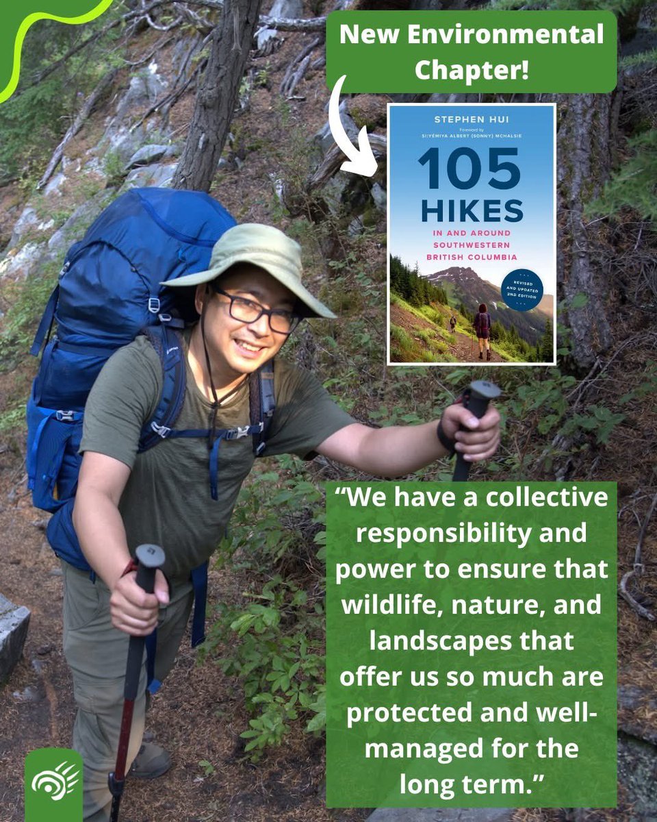 Tori Ball, conservation director at <a href="/CPAWSbc/">CPAWS BC</a>, wrote a wonderful environmental chapter in the new <a href="/105Hikes/">105 Hikes In and Around Southwestern BC</a> 2nd Edition. Thanks Tori!

Meet the guest contributors: 105hikes.com/2025/05/09/2nd…

#105Hikes #BCBooks #CPAWSBC