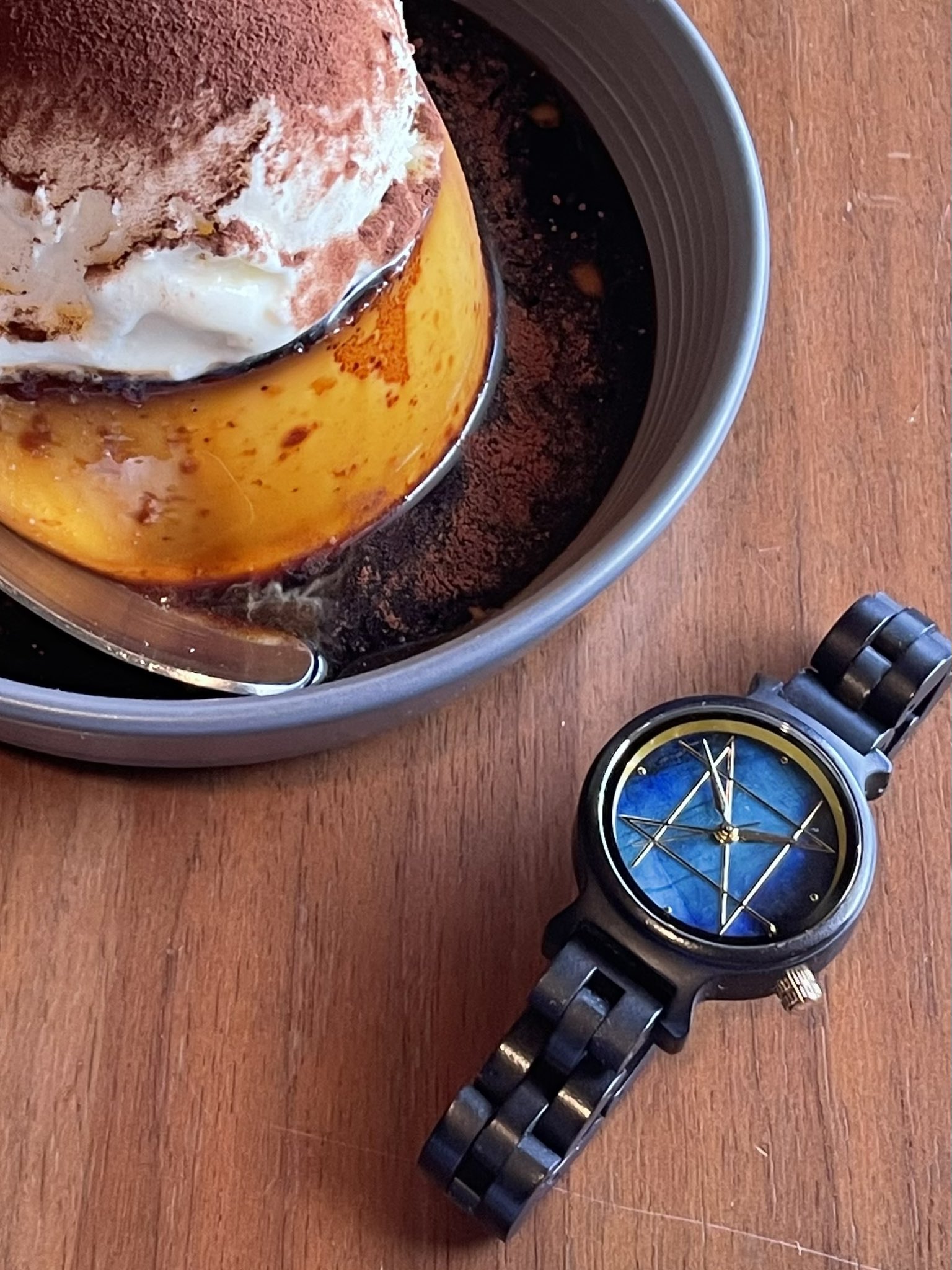 NOZ 天然石腕時計 ダブルムーブメント ラピスラズリ エボニー