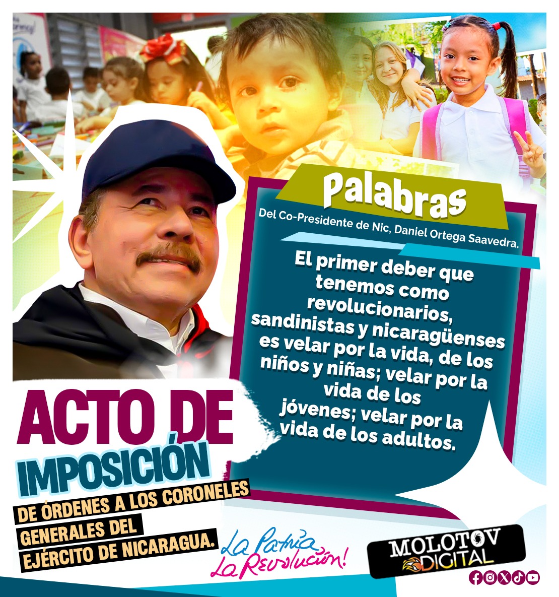 #Nicaragua| Reconoce y protege el Dº de los niños cumpliendo así un mandato constitucional #TropaSandinista.
#CiudadSandinD2.
<a href="/TE2021/">Tropa Sandinista</a> <a href="/CanDigital2/">Cañón Digital</a> <a href="/CarlosEmilioDH/">Carlos Emilio Lopez</a> <a href="/EDUARDO81186751/">EDUARDO CONTRERAS</a> <a href="/Nica2019/">Christian</a> <a href="/xocamro/">Xochilth Ocampo</a> <a href="/SomosMD2/">Somos dos</a> <a href="/Somos2V/">Somos2ConVoz</a> <a href="/Joel190779/">Joel1979</a> <a href="/Uva22/">𝑼𝒗𝒊𝒕𝒂</a> <a href="/LaUvita22/">Uvita (R)</a> <a href="/MarcioVargasA/">꧁☬Marcio Vargas Arana☬꧂</a> <a href="/EdwinSuarezGato/">Edwin Suárez (El Gato Sandinista)</a>