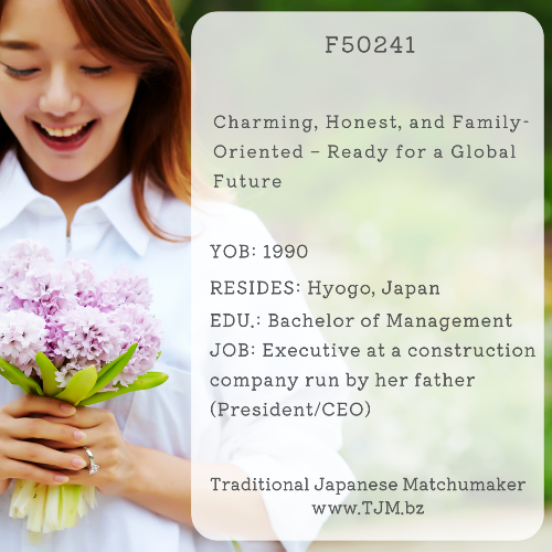 Meet_Japan_Lady's tweet photo. ❤️Charming, Honest, and Family-Oriented - https://t.co/FmtlMiY0NJ
Born in 1990 and currently residing in Hyogo, she holds a Bachelor's degree in Management and serves as an executive at her father's construction company.
#TraditionalJapaneseMatchmaker
#MatchmakingJapan https://t.co/sC0UxrWxbV