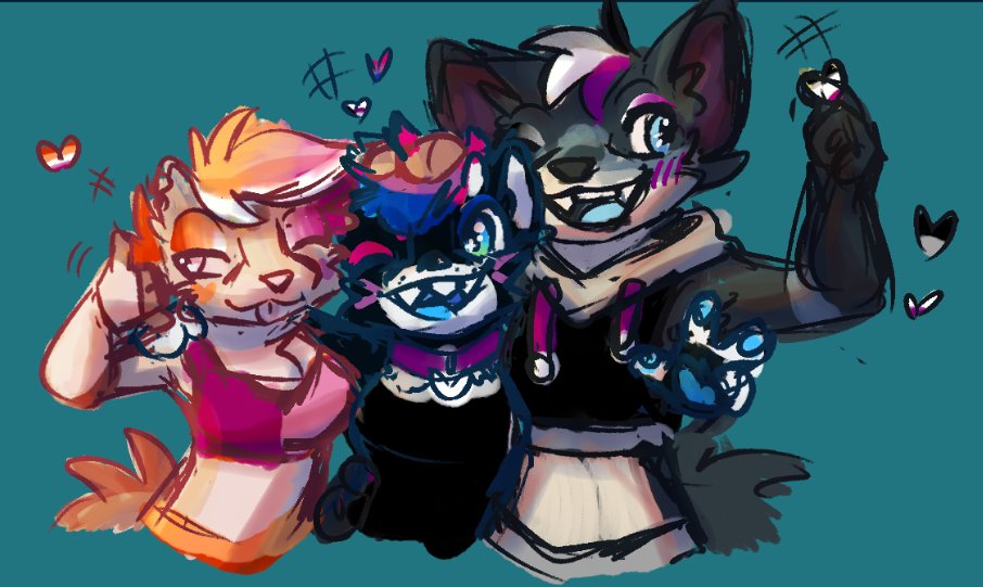 I'm still not really online as a content creator still (or whatever you call it), but I ended up drawing this. Since I made it my pfp for now, I figured I could post the entire drawing, in honor of pride or smth 

It's just a lazy doodle I did, but hey, enjoy the content XP