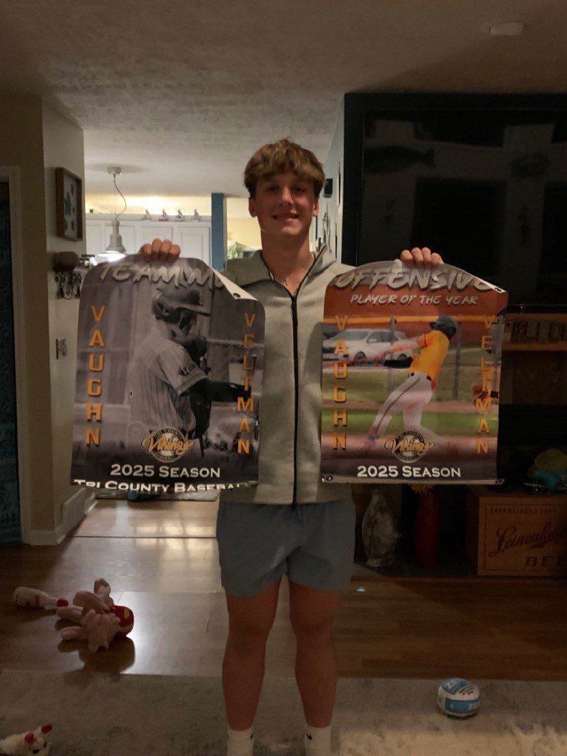 Vaughn veltman (@vaughnveltman1) on Twitter photo Super blessed to be named this year’s offensive player of the year and team mvp. I’d like to thank my parents and coaches for making this possible. Here’s my offensive stat line
.404 batting average
4 home runs
12 XBH
.513 OBP
.713 slug
43 RBI’s
<a href="/noah_miller_45/">Noah Miller</a> Super blessed to be named this year’s offensive player of the year and team mvp. I’d like to thank my parents and coaches for making this possible. Here’s my offensive stat line
.404 batting average
4 home runs
12 XBH
.513 OBP
.713 slug
43 RBI’s
<a href="/noah_miller_45/">Noah Miller</a>