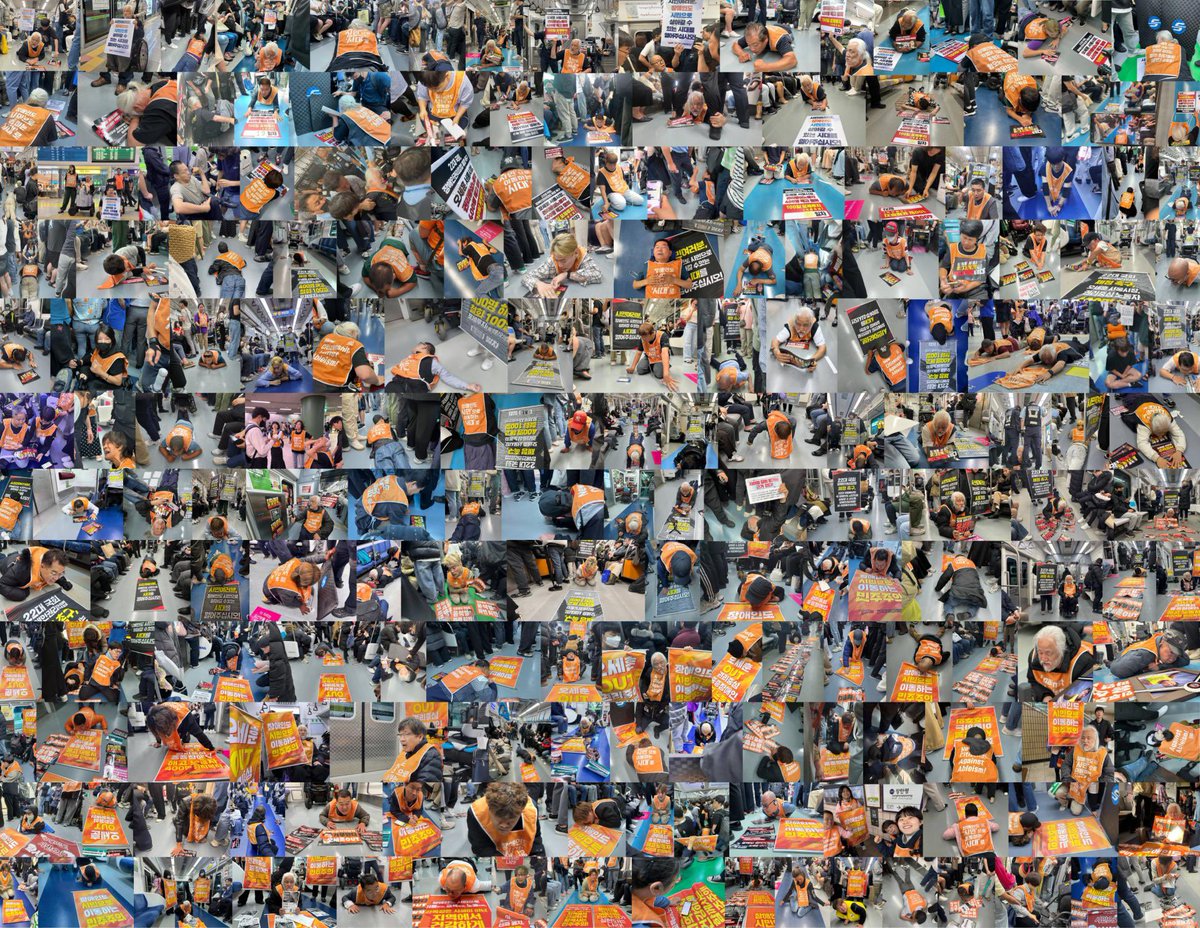 182일 지하철 내에서 포체투지 하고, 
잠깐 멈춤니다. 
정권을 교체하고 기다려보겠습니다. 

장애인도 시민으로 이동하는 민주주의에 투표해주십시오.

 sadd.or.kr/data/?bmode=vi…