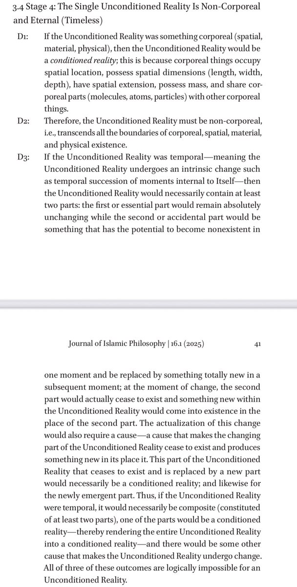 I’m very happy to share my newly published article in the Journal of Islamic Philosophy - featuring a 7 stage argument for the Existence of God as the Unconditioned Reality, absolute divine simplicity, necessary eternal creation, and the Neoplatonic procession of the first