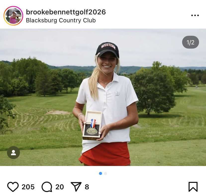 Congratulations to Page High golfer Brooke Bennett on winning the AJGA qualifier for the Lanto Junior Championship in Blacksburg, VA. The rising senior shot even par (72) and will now compete in the 54-hole tournament June 3-5.