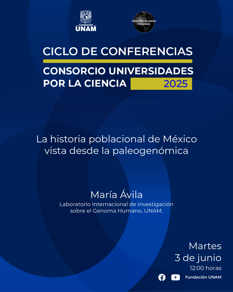 👉 Mañana en nuestro #MartesdeConsorcio te esperamos en la transmisión del tema "La historia poblacional de México vista desde la paleogenómica. 🤓👇 ¡No faltes!