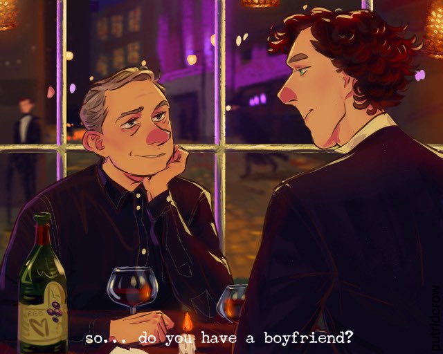 johnlock2025's tweet photo. Day 4: Anniversary 
Artist: putridcrow on tumblr
Follow the link below to give the artist some love! https://t.co/eNXwO1SLYv