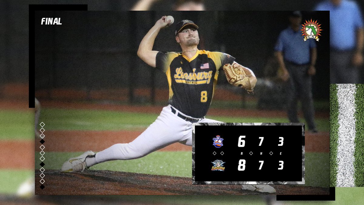 Florida League (@floridaleague) on Twitter photo FINAL from Leesburg:
The <a href="/FCSL_Lightning/">Leesburg Lightning</a> win their second straight game, outlasting Winter Garden at Pat Thomas Stadium!
W: <a href="/btipmore1/">Blake Tipmore</a> (<a href="/RollinsBaseball/">Rollins Baseball</a>)- 2.1 IP, 1 ER, 2 K
<a href="/thurmond_eli/">Eli Thurmond</a> (<a href="/MocsBaseball/">FSC Baseball</a>)- 2/2, 2 BB, 2 R, 1 RBI, 2 SB FINAL from Leesburg:
The <a href="/FCSL_Lightning/">Leesburg Lightning</a> win their second straight game, outlasting Winter Garden at Pat Thomas Stadium!
W: <a href="/btipmore1/">Blake Tipmore</a> (<a href="/RollinsBaseball/">Rollins Baseball</a>)- 2.1 IP, 1 ER, 2 K
<a href="/thurmond_eli/">Eli Thurmond</a> (<a href="/MocsBaseball/">FSC Baseball</a>)- 2/2, 2 BB, 2 R, 1 RBI, 2 SB