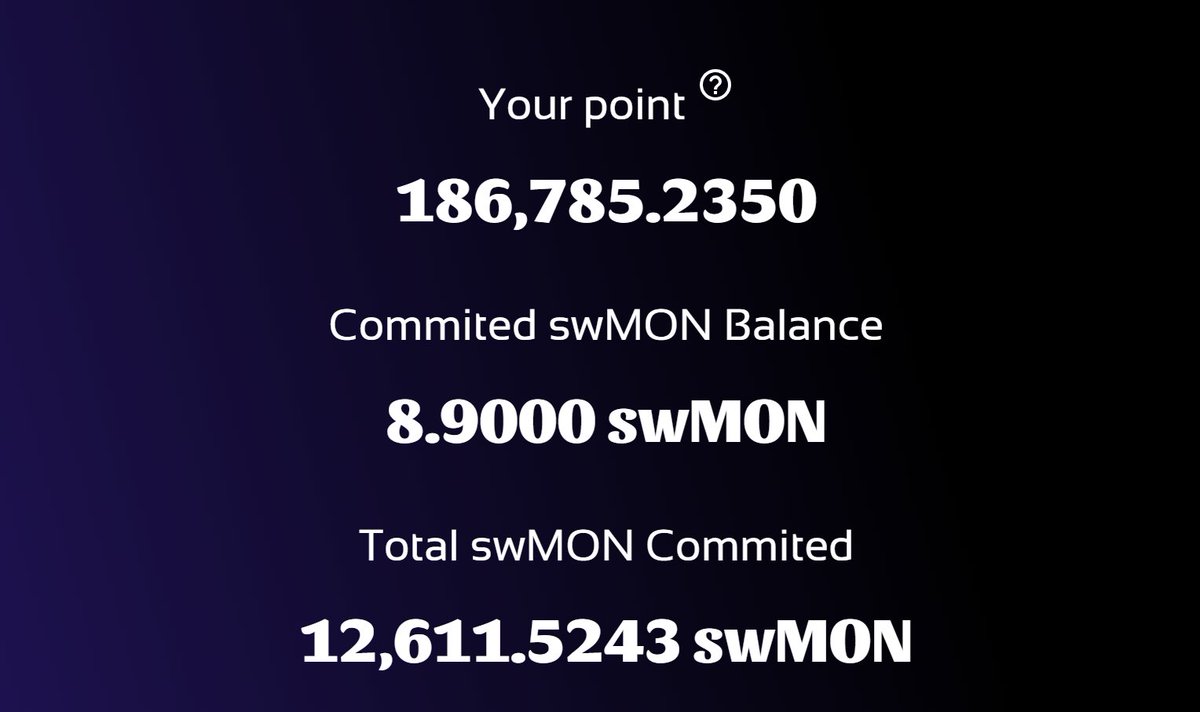 Have you committed your $swMON today?
Even though the leaderboard is currently hidden, your points are safe

Show me your points!👇