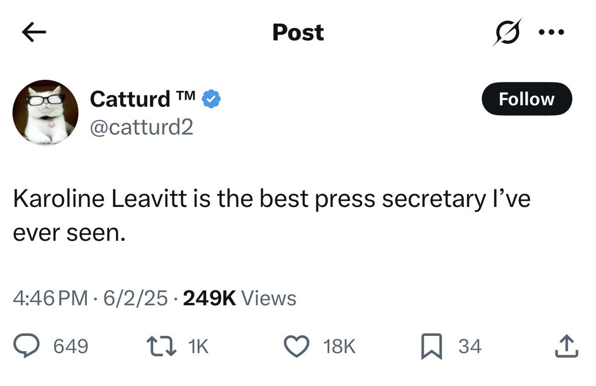 Has there ever been a social media name that better described the mental acuity of the anonymous individual behind the account than “Catturd”? 

👨‍🍳💋