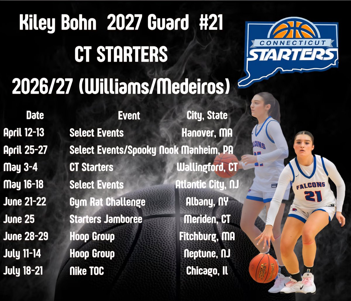 Updated AAU schedule for the rest of the summer!