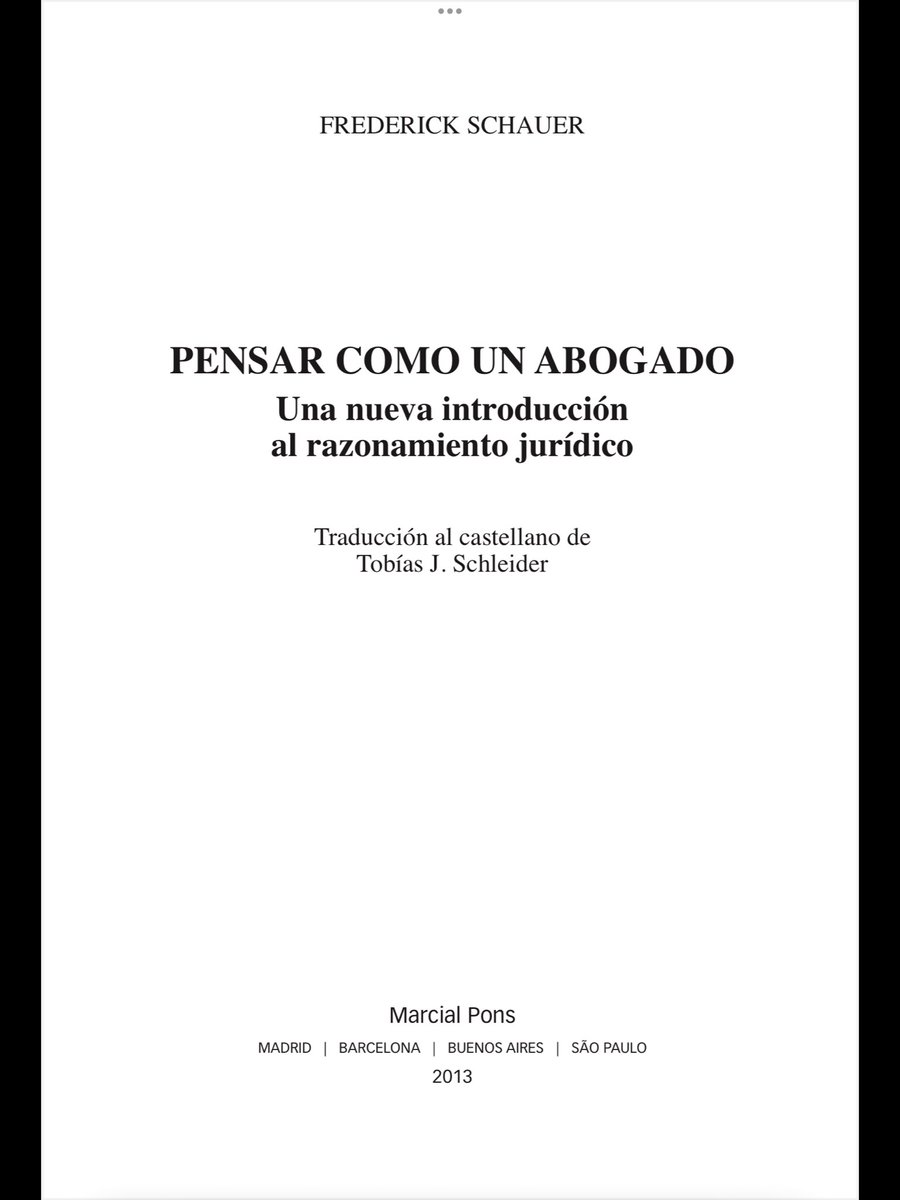 Frederick Shauer (+) fue uno de los más importantes filósofos del derecho de nuestro tiempo. Su obra es lectura imprescindible para todo abogado y estudiante de derecho.

mega.nz/file/UM8CVAQS#…