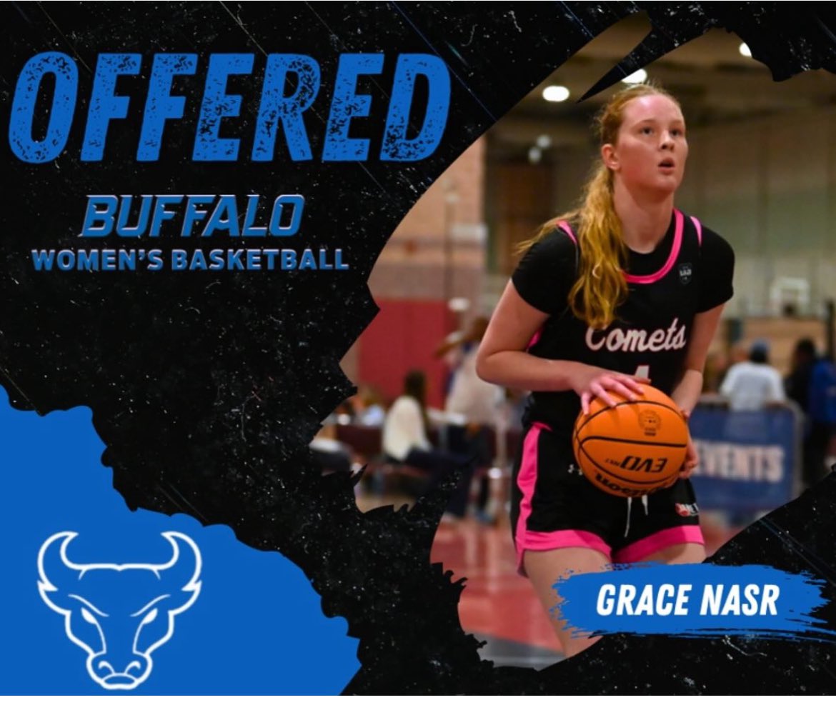 Comets Basketball (@cometsballers) on Twitter photo Congrats to our <a href="/gj_nasr/">Grace Nasr</a> 2027 on her offer from <a href="/UBwomenshoops/">Buffalo Women's Basketball</a>
<a href="/UANextGHoops/">Girls UAA</a> <a href="/SelectEventsBB/">Select Events Basketball</a> Congrats to our <a href="/gj_nasr/">Grace Nasr</a> 2027 on her offer from <a href="/UBwomenshoops/">Buffalo Women's Basketball</a>
<a href="/UANextGHoops/">Girls UAA</a> <a href="/SelectEventsBB/">Select Events Basketball</a>
