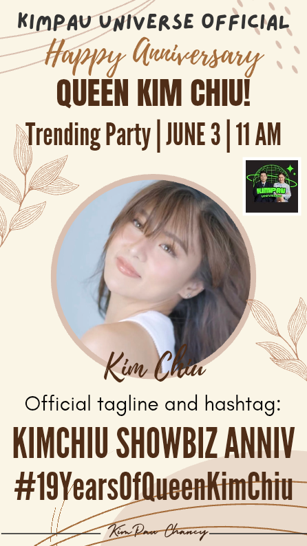 ChaNcy24's tweet image. Trending Party starts now!

Drop the tags here, fam!
Let's make it TREND! Let's go! 

KIMCHIU SHOWBIZ ANNIV

#19YearsOfQueenKimChiu