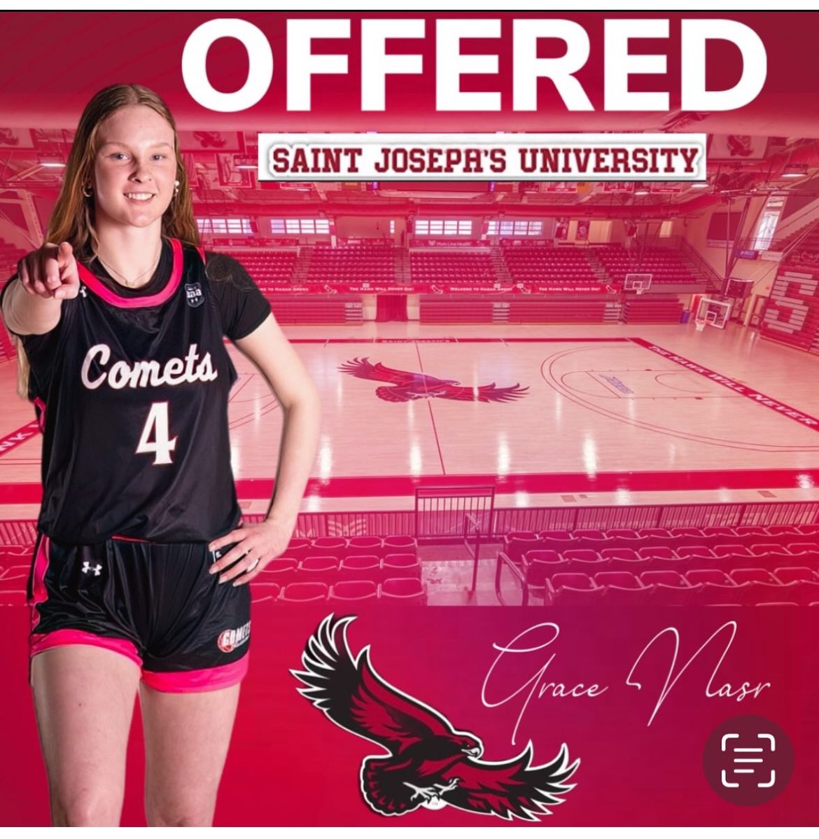 Comets Basketball (@cometsballers) on Twitter photo Congrats to our <a href="/gj_nasr/">Grace Nasr</a> 2027 on her offer from <a href="/SJUHawks_MBB/">SJU Hawks MBB</a>
<a href="/UANextGHoops/">Girls UAA</a> <a href="/SelectEventsBB/">Select Events Basketball</a> Congrats to our <a href="/gj_nasr/">Grace Nasr</a> 2027 on her offer from <a href="/SJUHawks_MBB/">SJU Hawks MBB</a>
<a href="/UANextGHoops/">Girls UAA</a> <a href="/SelectEventsBB/">Select Events Basketball</a>