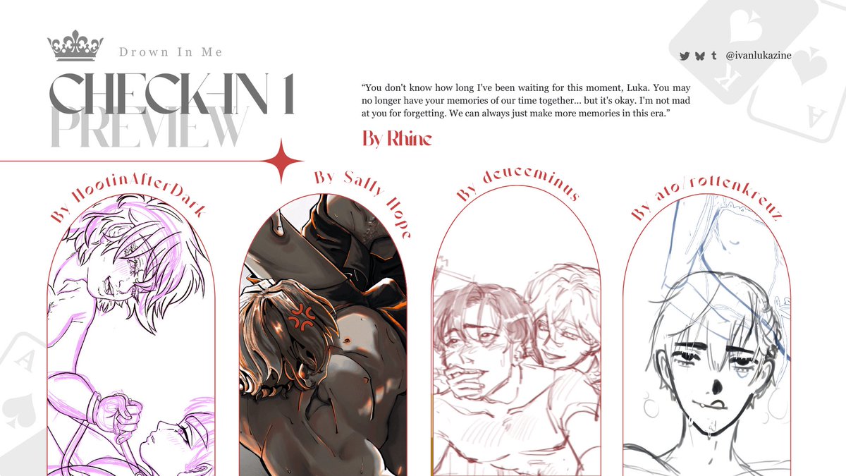 ivanlukazine's tweet photo. 📣 CHECK IN 1 NSFW SNEAK PEEK 📣

Our gracious kings have allowed a quick glimpse into our contributors' progress as we pass the first check in mark. Thanks to all the contributors! 

Stay tuned for our contributor spotlights! 

#ivanluka #lukaivan #ivlk #alnst https://t.co/Eqem4ELgMW