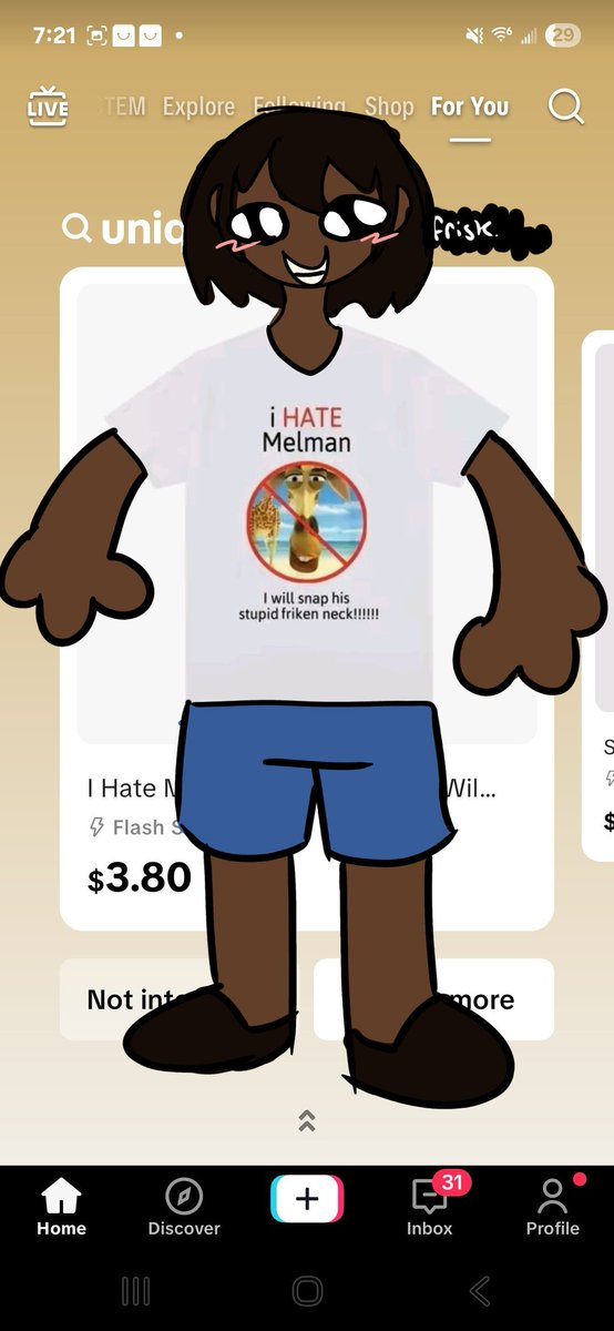 TheRecedingArt's tweet image. friend said the shirt reminded her of frisk