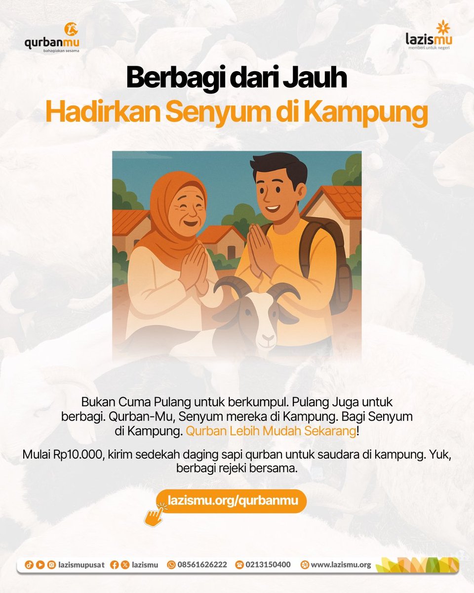 Berbagi dari Jauh, Hadirkan Senyum di Kampung!

Idul Adha sudah di depan mata! Tak hanya pulang untuk berkumpul, jadikan momen ini kesempatan emas untuk berbagi kebaikan di kampung halaman.

Qurban-mu, senyum mereka di kampung. Betapa indahnya melihat senyum tulus saudara-saudara