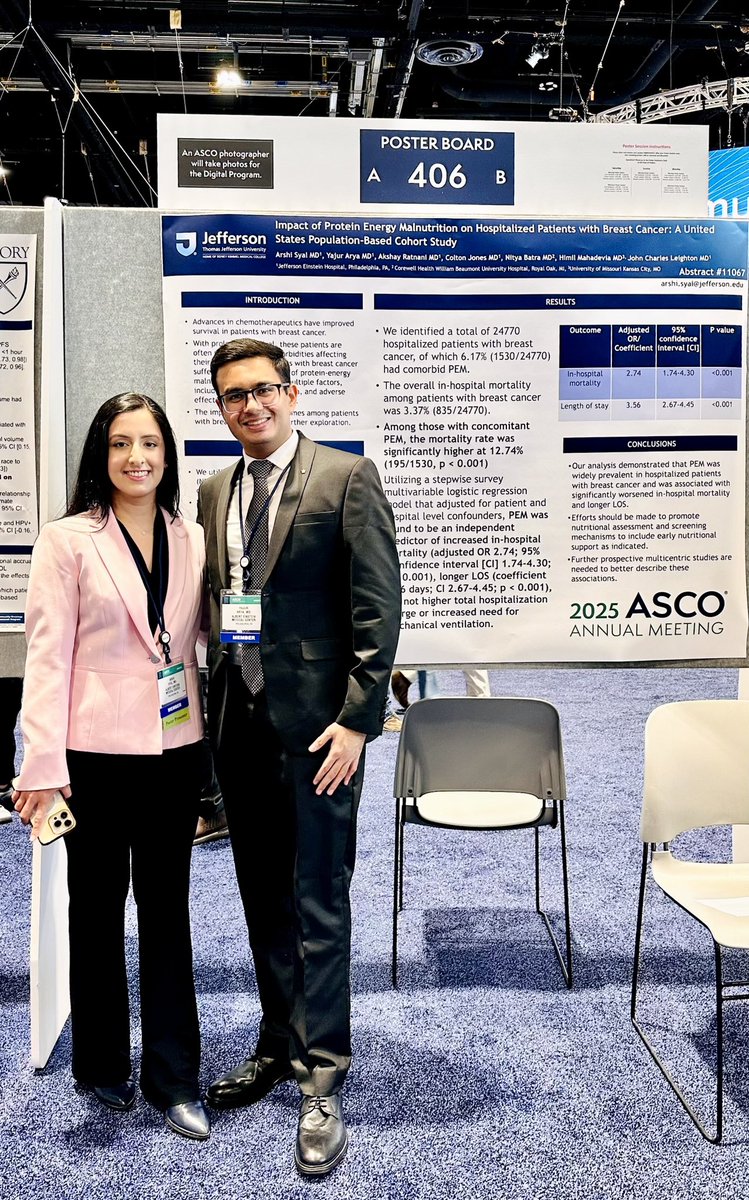 yajur_arya's tweet image. Just wrapped up an incredible experience presenting at ASCO. Grateful for the opportunity to meet and connect with friends, mentors, and pioneers in the field. Excited for starting fellowship soon! #ASCO2025 @IMG_Oncologists @Arshi_Syal @Meddoc77 @NityaBatra3 @ElvisObomanu
