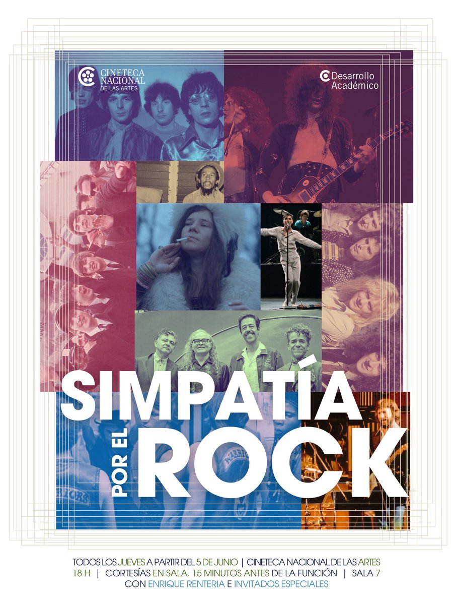 TODOS LOS JUEVES DE JUNIO habrá CICLO DE ROCK en la Cineteca de las Artes. La primera es MONTEREY POP este 5 de Junio 6PM. HAY QUE LLEGAR 15 MINUTOS ANTES DE LA FUNCIÓN para obtener cortesías. Av. Río Churubusco #79, Country Club Churubusco, Coyoacán, CDMX