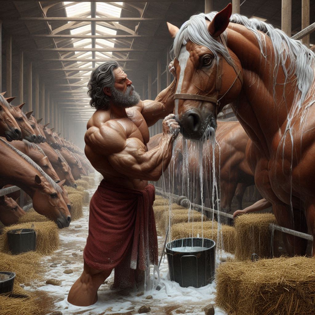 wi25149211's tweet photo. The 7Labors of Hercules:
Cleaning the Augean Stables 

#Hercules #mythology #Augean #aiart https://t.co/G55LnH9uZD