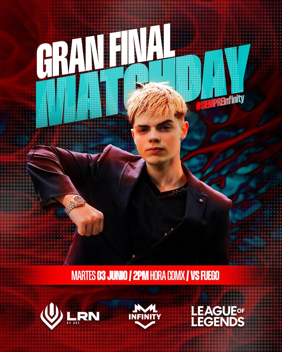 Mañana nuestro equipo de League of Legends disputa la gran final de la LRN y vamos con todo por ese campeonato.🏆

Llegó el momento de demostrar por qué estamos aquí.

Mañana 03 de junio , 2:00 pm México🇲🇽 

¡Todos somos parte de esta final!

#SIEMPREInfinity ♾️ #LRN #GranFinal