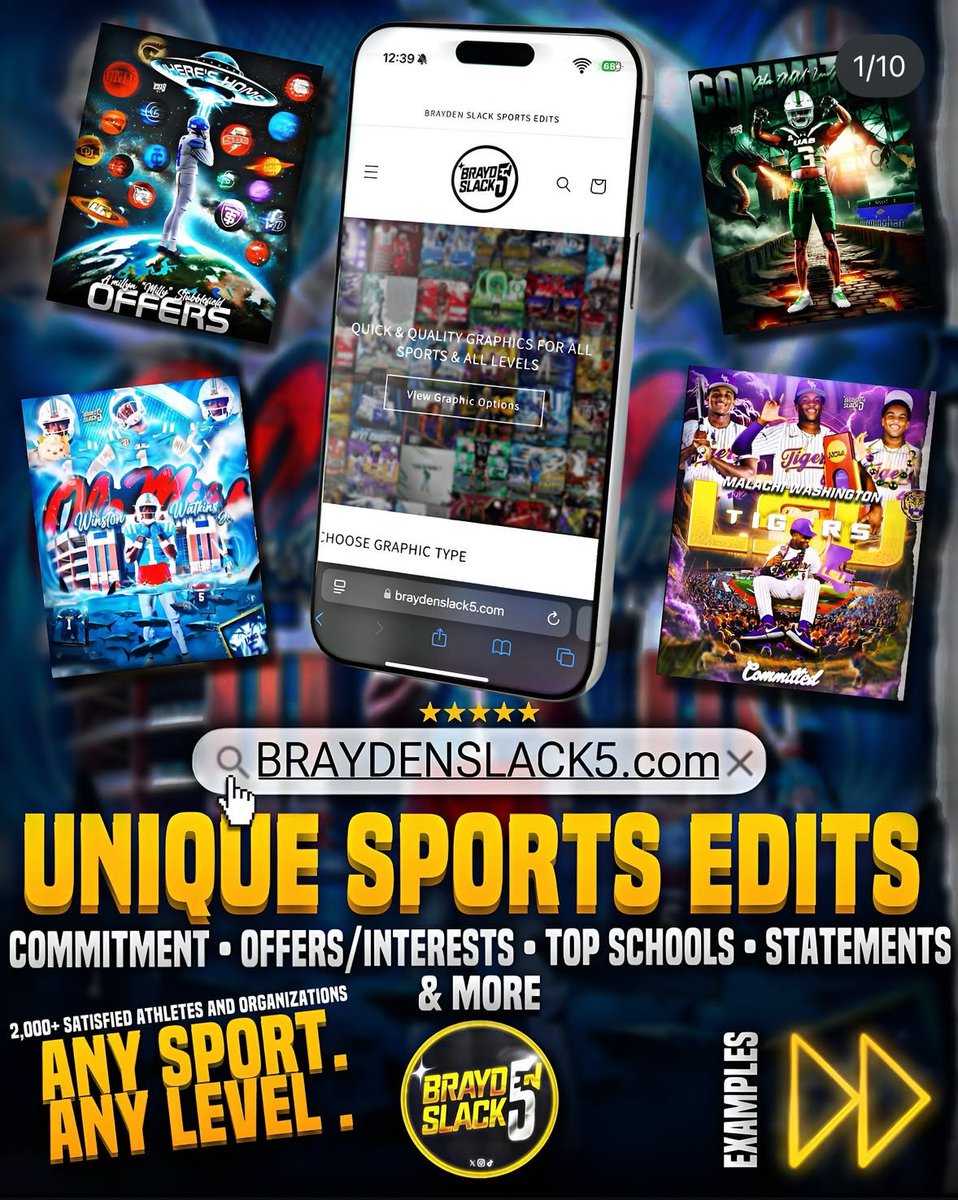 Quick and Quality Graphics For All Sports and All Levels!

Visit Website to Order Quickly Today!

braydenslack5.com