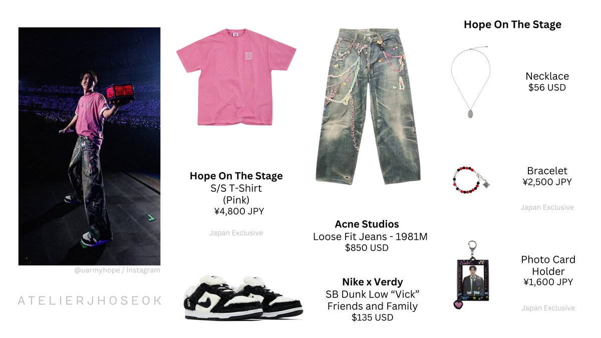 atelierjhoseok's tweet photo. 2025.06.01   Hope On The Stage Tour

D-2 Kyocera Dome, Osaka

#jhope #jhopefashion #HOS_Tour #HOSOfficialMerch #AcneStudios #Nike #NikexVerdy https://t.co/ebFgvdLUpk