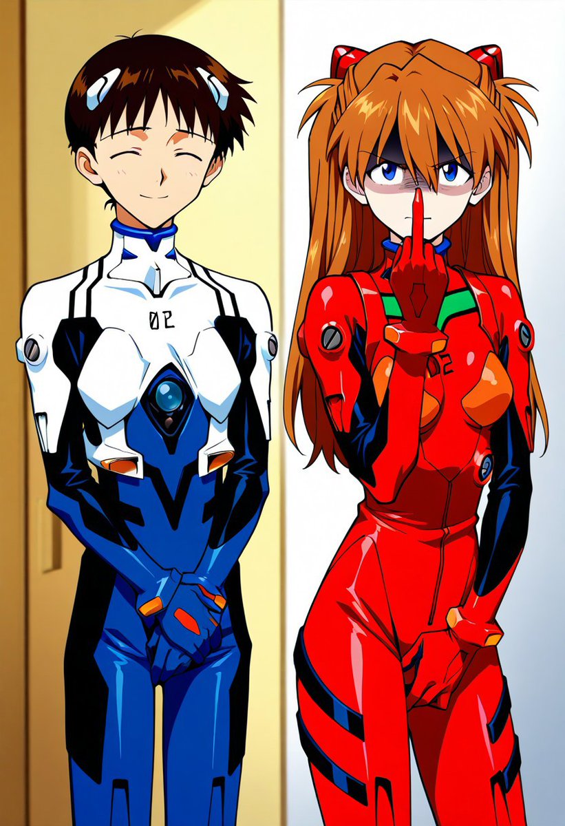 Asuka and Shinji. #LAS #Asushin #IA #AI