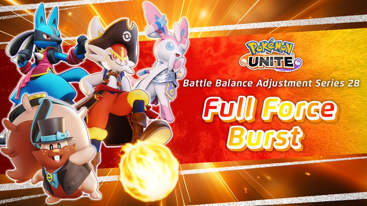 Attention Trainers!

🔥 Full Force Burst 🔥 will be released on June 5 @ 7:00 UTC! #PokemonUNITE

👇 Click here for details
pkmn.news/4kGTs6N