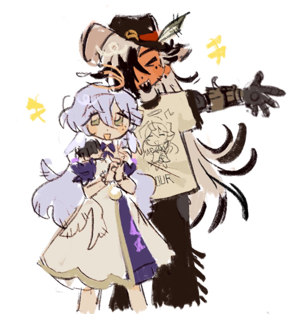 sp: "what if u drew robin + boothill being friends..."  heheheh