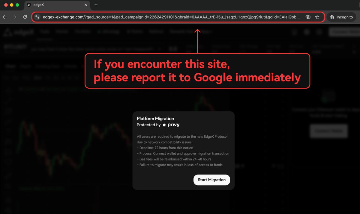 Notice: Beware of a Phishing Site Sponsored on Google

We have identified a fraudulent website that appears in Google search results and is designed to impersonate our platform. Its goal is to trick users into connecting their wallets and ultimately steal funds.

- Do not click