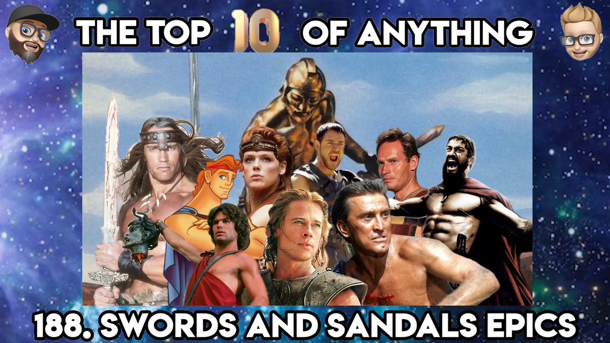 The Top 10 Of Anything Podcast (@toptenpods) on Twitter photo Recording this epic tomorrow with Josh from <a href="/RealReelTalkPod/">Real Reel Talk</a>
So what is your greatest Sword and Sandals movie?
Let me know for a pod shoutout! Recording this epic tomorrow with Josh from <a href="/RealReelTalkPod/">Real Reel Talk</a>
So what is your greatest Sword and Sandals movie?
Let me know for a pod shoutout!