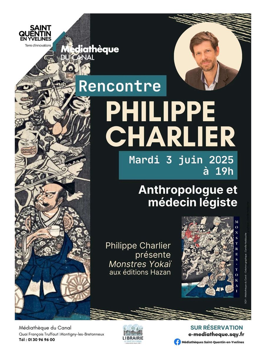 Philippe Charlier (@doctroptard) on Twitter photo RdV ce soir 19h à la médiathèque du canal (<a href="/sqy/">Saint-Quentin-en-Yvelines 🚀</a>) pour une rencontre/signature autour de #Yokai ! RdV ce soir 19h à la médiathèque du canal (<a href="/sqy/">Saint-Quentin-en-Yvelines 🚀</a>) pour une rencontre/signature autour de #Yokai !