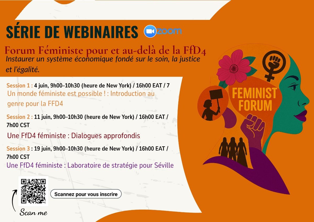 📢 In the lead-up to the Feminist Forum &amp; #FfD4 in seville, join our 3-part webinar series:
 Feminist Forum for &amp; beyond FfD4
💥 Co-create strategies for an economic system rooted in care, justice &amp; equality.
🗓️ TOMORROW – June 4
🔗 Register: bit.ly/3T9NwXq
 #FfD4People