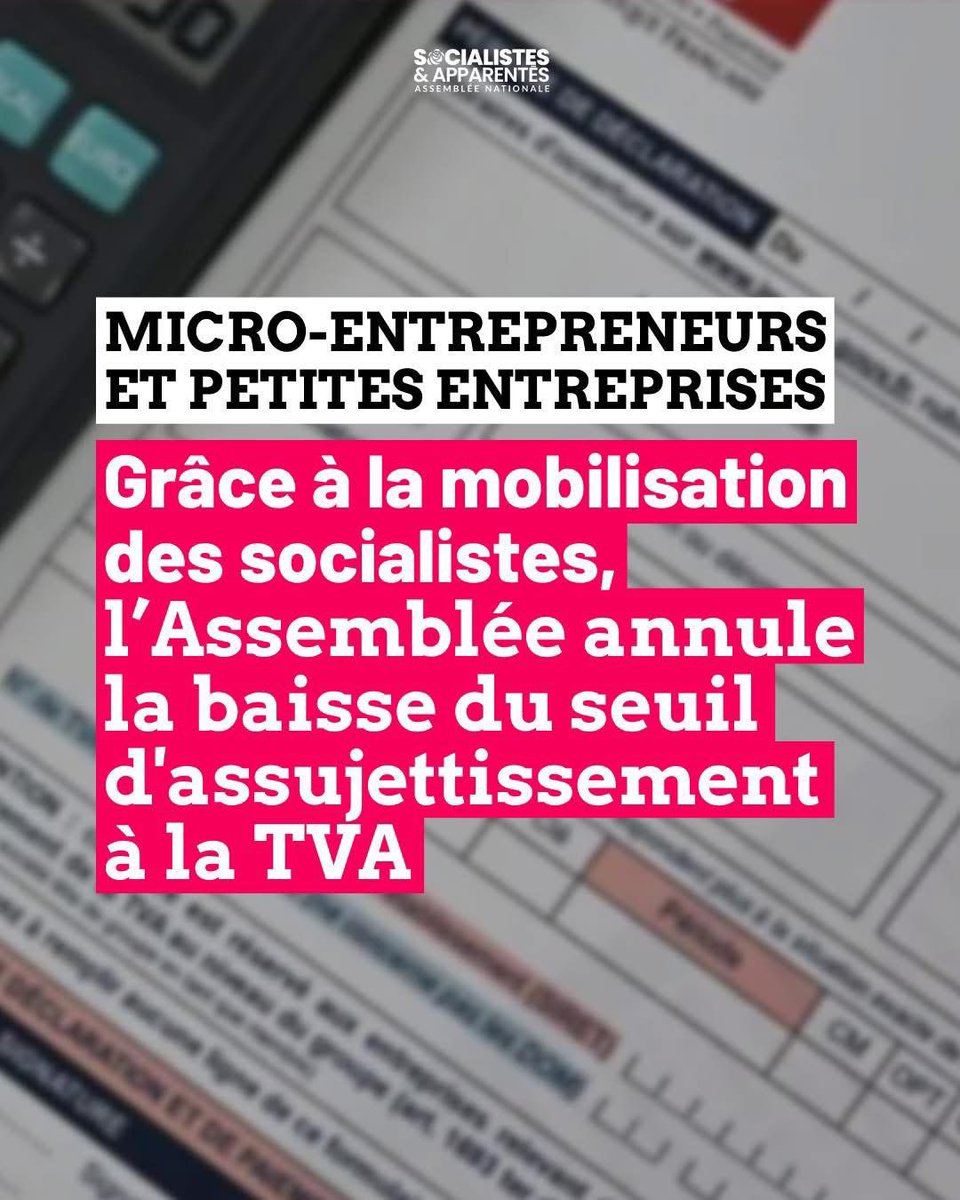 ✅ VICTOIRE POUR LES TPE PME
Hier soir, nous avons voté pour abroger la réforme injuste, imposée par 49-3, qui obligeait plus de TPE PME à s’acquitter de la TVA en rabaissant son seuil de franchise.
Le parlement court-circuité en février vient réparer les erreurs du gouvernement.