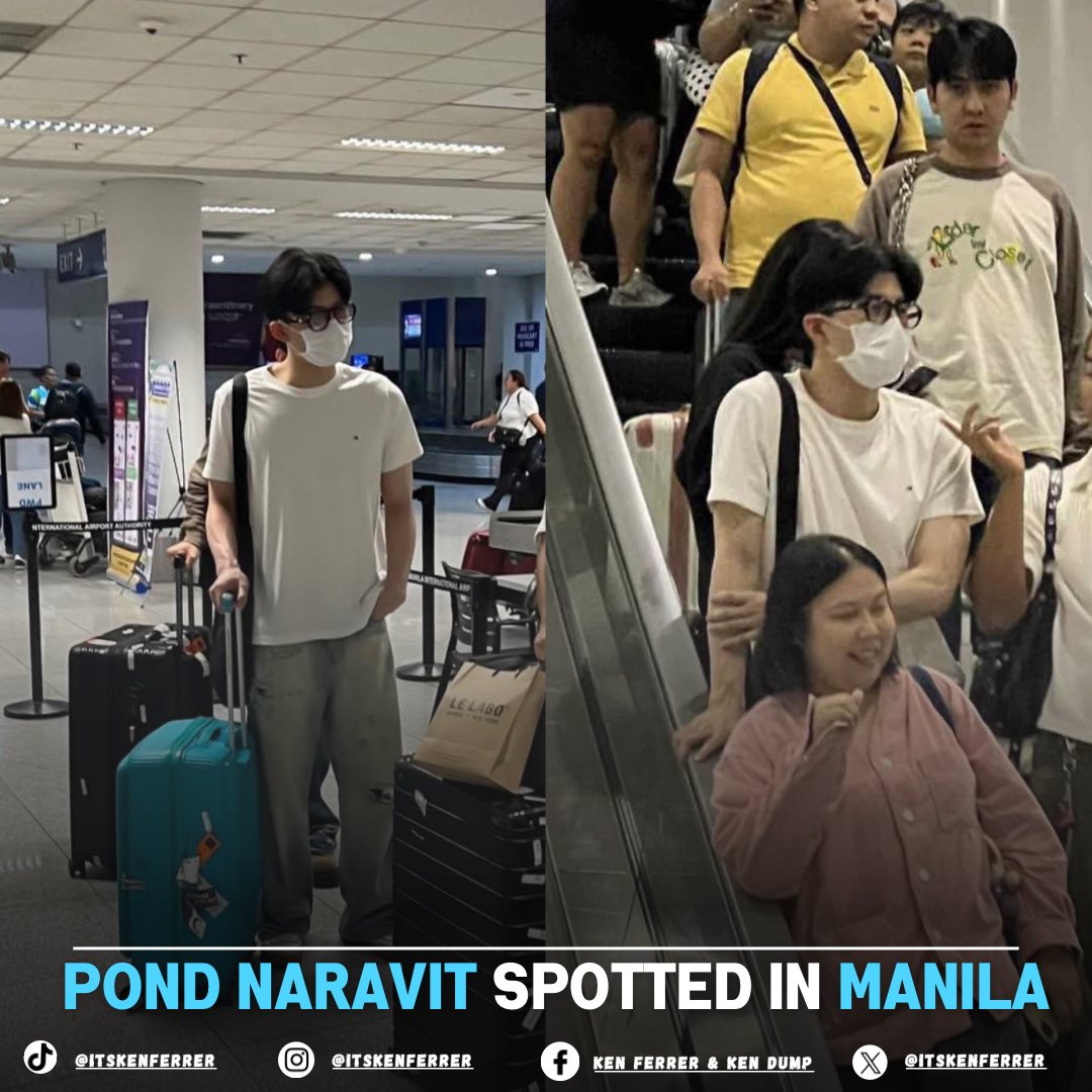 itskenferrer's tweet photo. 𝗝𝗨𝗦𝗧 𝗜𝗡: Pond Naravit spotted at Ninoy Aquino International Airport NAIA in Manila. The actor’s unexpected arrival has led to a wave of speculation online, with many wondering if he’s in the country for a new project or brand collaboration. Fans were quick to notice that + https://t.co/Ne5cqHNMEP