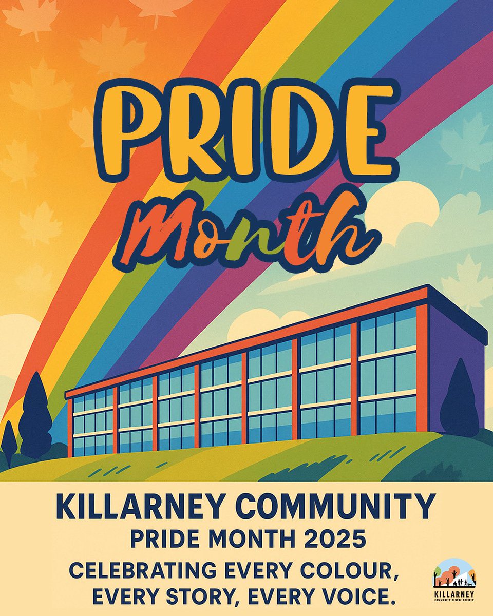 Killarney Community Centre celebrates love, inclusivity, and identity. Pride is about unity, visibility &amp; acceptance. Together, we honor the past, uplift voices, &amp; embrace a future where everyone belongs. Love is love—always! 💖🏳️‍🌈 Artist Credit: Tarcila Neves #PrideMonth2025