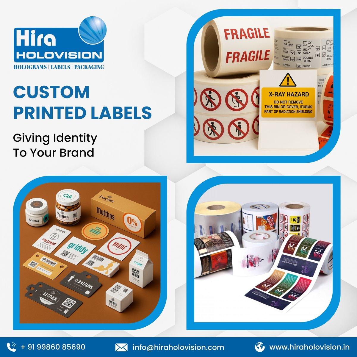 HHolovision's tweet image. "Enhance your packaging with Hira Holovision’s Printed Labels – rich colors, precise graphics, and quality finishes. Perfect for any industry. #HiraHolovision #CustomPrintedLabels #PrintedLabels #ShippingProducts #QualityPackaging"