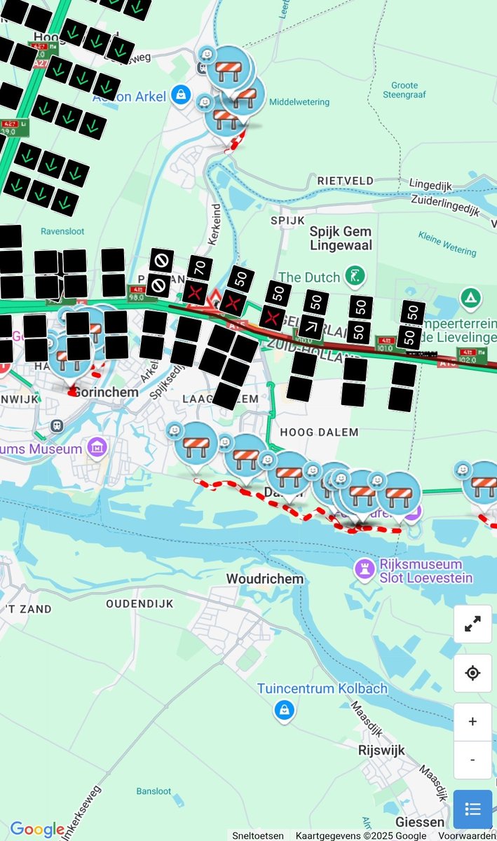 Ongeval op de A15 richting Rotterdam