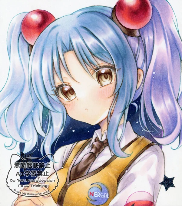 11歳と16歳どっち描く方が良いっと迷って、やはり両方 髪の色も青か紫か迷って、結局両方も #機動戦艦ナデシコ #ホシノ・ルリ