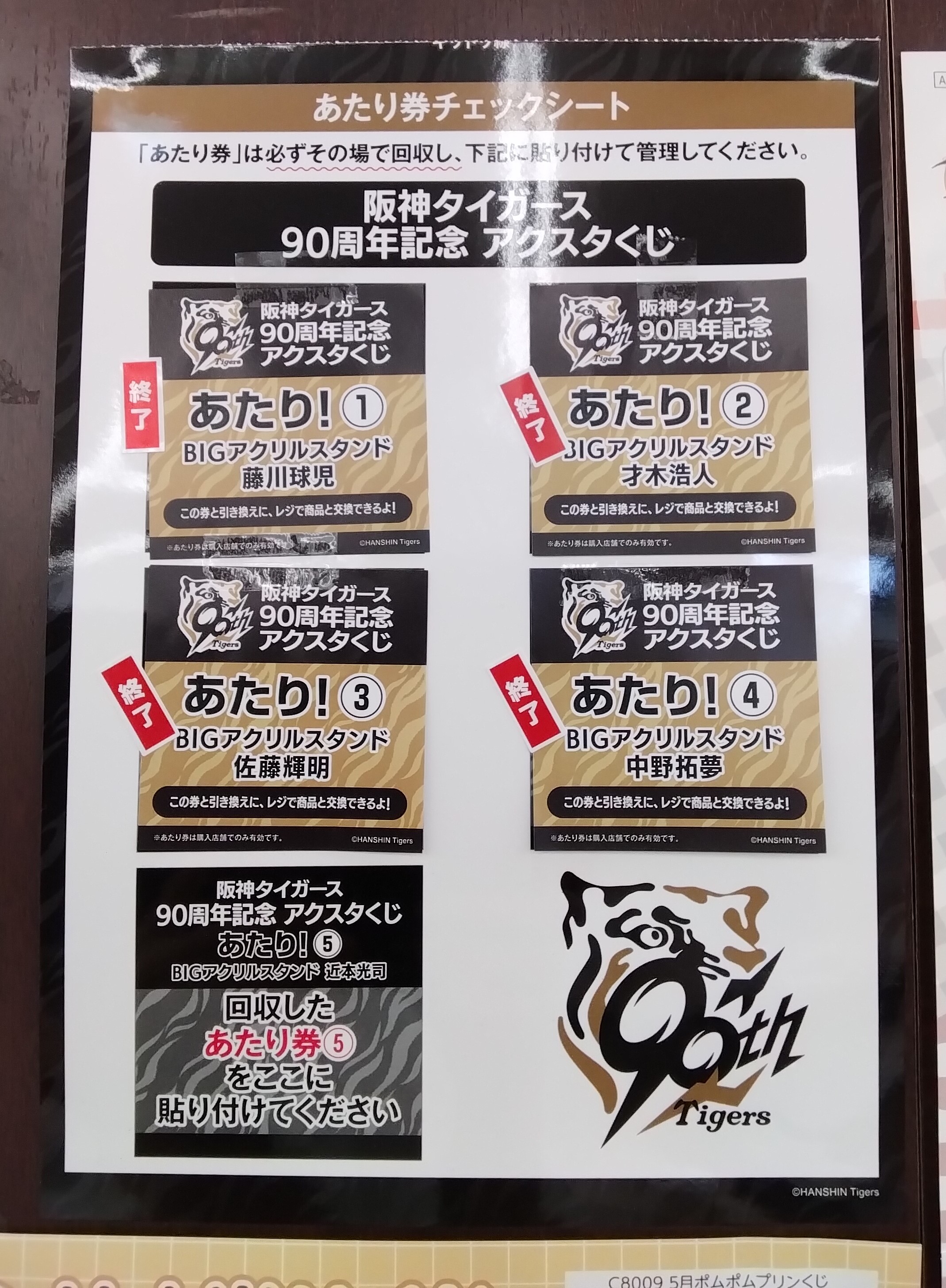 阪神タイガース90周年記念アクスタくじ - Search / X