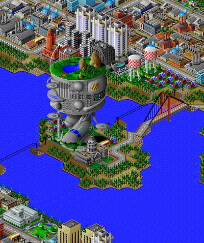 This image from the early 2010s Minecraft is preeminent, recently found the source to what its based on; SimCity 2000.