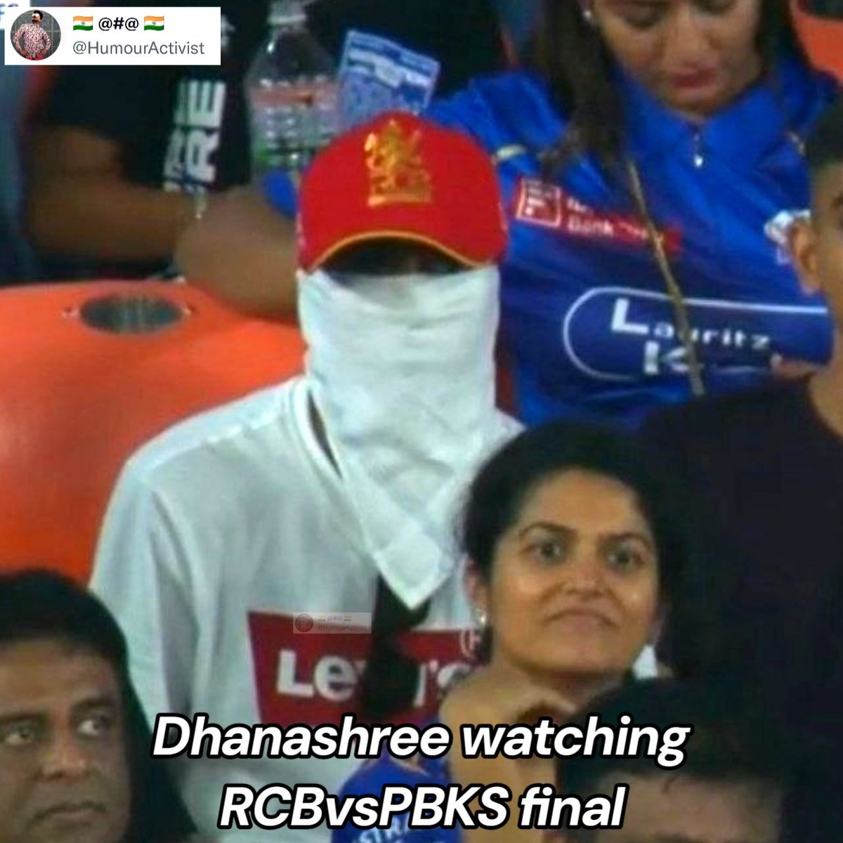 HumourActivist's tweet photo. Beware @yuzi_chahal @rjmahvash 😜🤣
#PBKSvsRCB #RCBvPBKS #IPLFinals #iplfinal2025 #TATAIPL https://t.co/LzzOR7Vf4I
