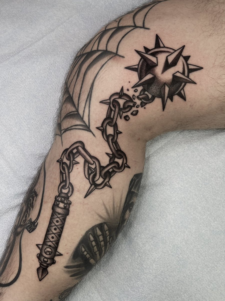 natefierro's tweet photo. Flail tattoo for Shane! I’d love to do more like this. Appointments available by clicking the link below. Booking now ⬇️ 

https://t.co/Ic7hw3GNRr

IG: https://t.co/hozAxamofU https://t.co/bJ2pfSjdO7