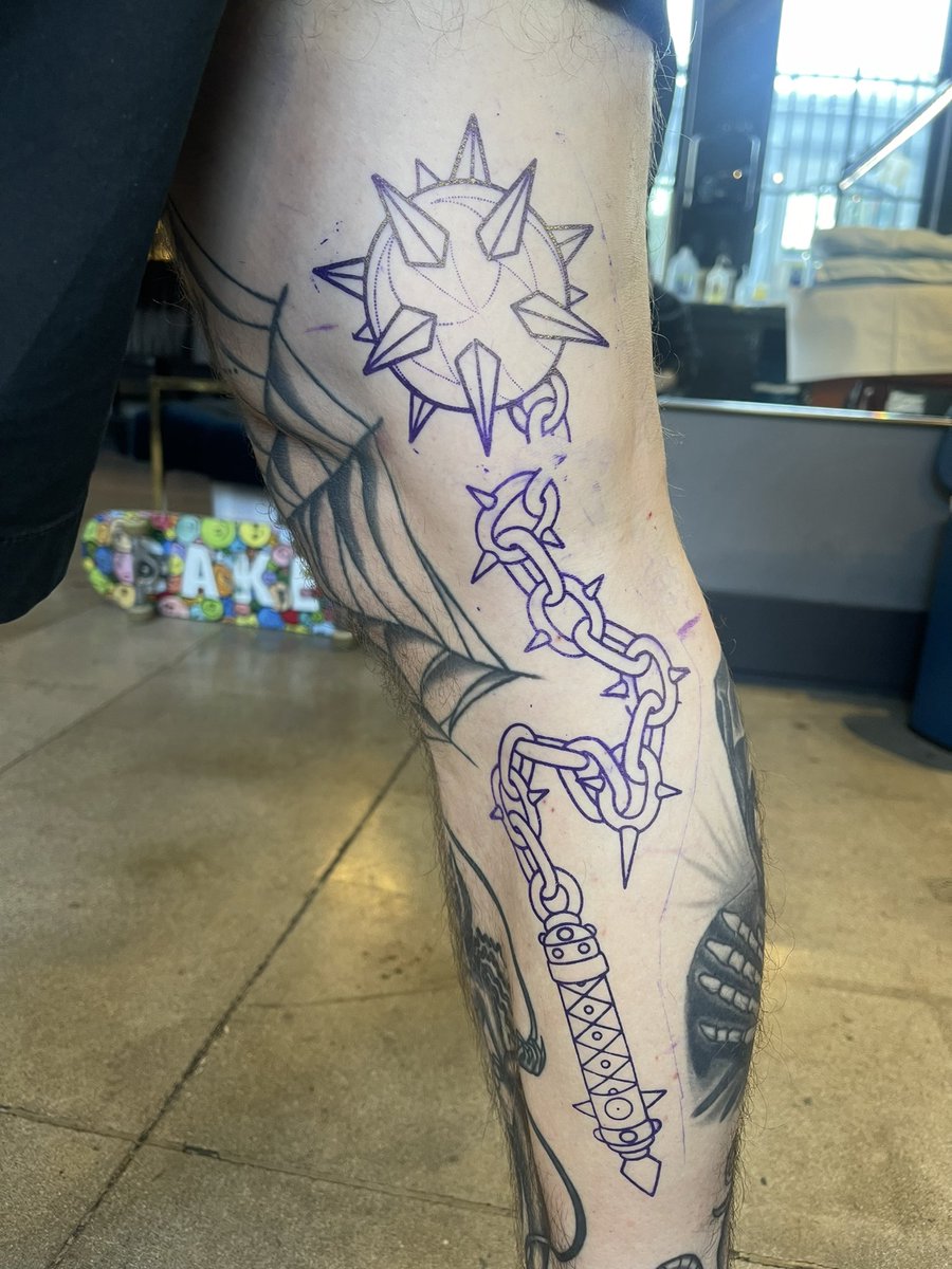natefierro's tweet photo. Flail tattoo for Shane! I’d love to do more like this. Appointments available by clicking the link below. Booking now ⬇️ 

https://t.co/Ic7hw3GNRr

IG: https://t.co/hozAxamofU https://t.co/bJ2pfSjdO7