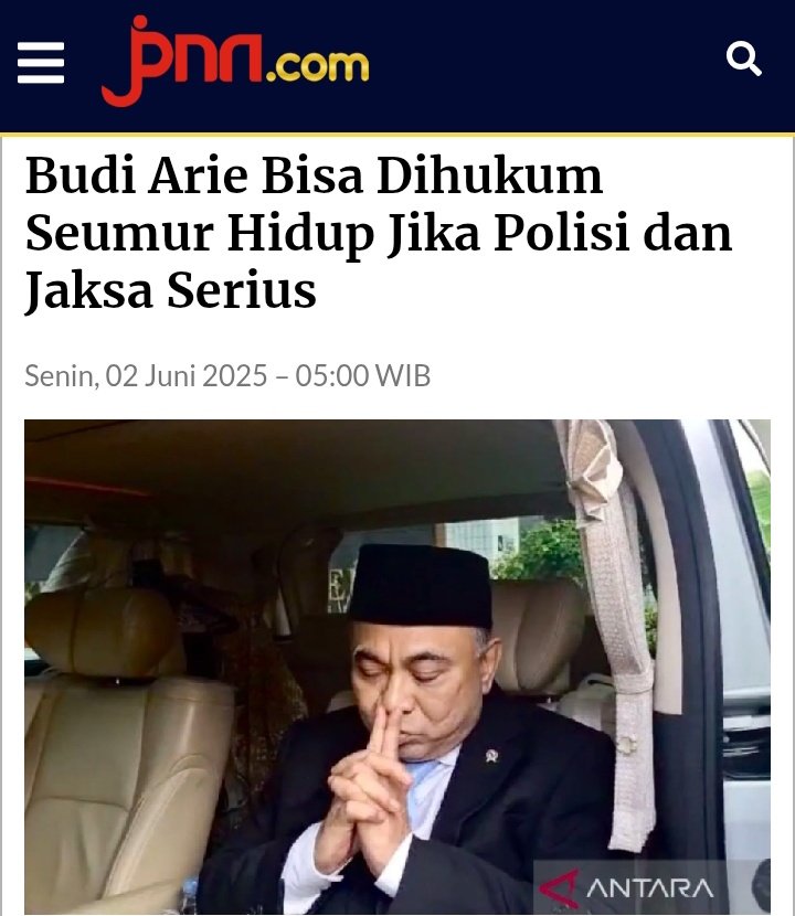 MANTO GUDONO SH (@kangmanto123) on Twitter photo Copas judul:
Budi Arie Bisa Dihukum Seumur Hidup Jika Polisi dan Jaksa Serius
CC <a href="/DivHumas_Polri/">Divisi Humas Polri</a> <a href="/KejaksaanRI/">Kejaksaan RI</a>
Sumber : jakarta.jpnn.com/politik/1703/m… Copas judul:
Budi Arie Bisa Dihukum Seumur Hidup Jika Polisi dan Jaksa Serius
CC <a href="/DivHumas_Polri/">Divisi Humas Polri</a> <a href="/KejaksaanRI/">Kejaksaan RI</a>
Sumber : jakarta.jpnn.com/politik/1703/m…