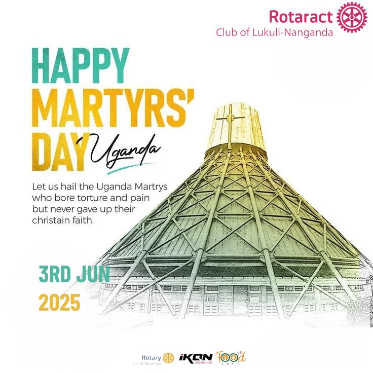 🕊️ On #martyrsday2025, we honor the Uganda Martyrs—heroes of faith who chose Christ over fear.

"Be faithful unto death, and I will give you the crown of life." – Revelation 2:10

#UgandaMartyrs #FaithInAction #Rotaract #Inspiration